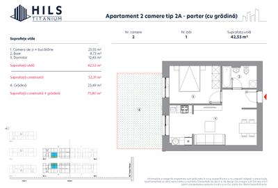 Studio dublu cu gradina  HILS Titanium faza 2 | Tip 2A Parter | - 2