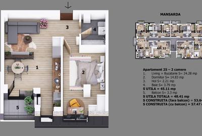 Apartament 2 camere Ion Creanga | Nichita Stanescu  | Preturi promotionale  | - 5
