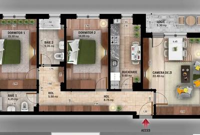 APARTAMENT 3 CAMERE GATA DE MUTARE LOC DE PARCARE GRATIS THEODOR PALLADY M TECLU - 10