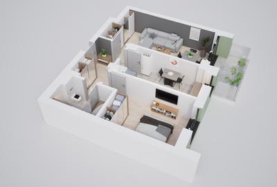 Apartament 2 camere , cartier nou cu multe spatii verzi - 6
