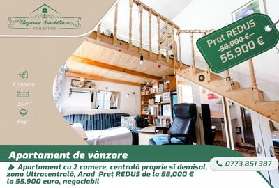Apartament cu 2 camere semidecomandat, mobilat în Ultracentral