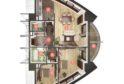 Apartament cu 3 camere, 2 bai, 90 mp, terasa 15 mp, imobil nou - Manastur - 1