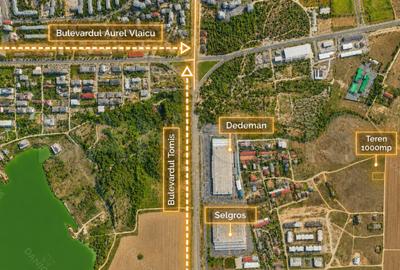 Teren intravilan 1.000 mp | Zona Dedeman/ proiect Bd. Madrid | Comision 0% - 3