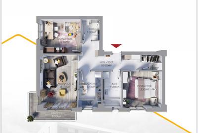 Apartament 3 camere premium-74 mp| Dressing | 2 băi | Bloc mic- 27 apartamente - 21