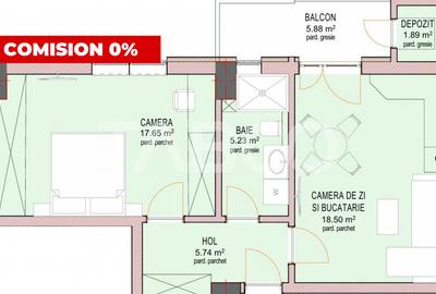 Apartament 49 mpu cu 2 camere si balcon etaj parter Doamna Stanca - 4