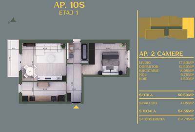 Apartament cu 2 camere decomandat în Berceni