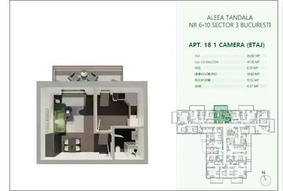 Garsoniera Spatioasa 48 mp 500 m Metrou Mihai Bravu Comision 0 - 13