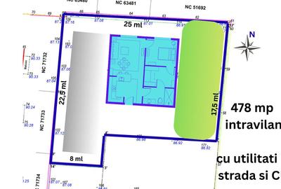 Vanzare Teren Construibil, Intravilan, CU,  478 mp - Tunari! Comision 0% - 1