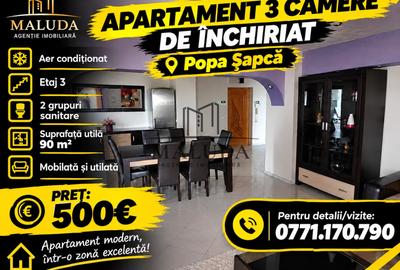 De închiriat | 3 camere cf. 1 decomandat | Popa Sapca | 500 eur. - 1