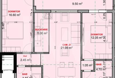 Apartament 3 camere de vanzare balcon etaj intermediar 66,45mpu Sibiu - 2