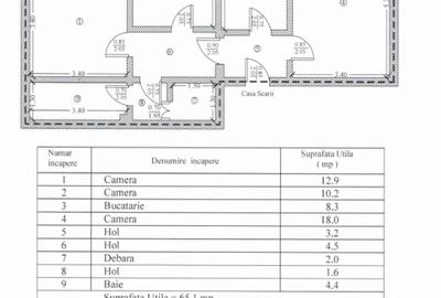 Apartament de vanzare, Sud,  3 camere - 9