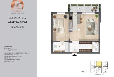 Apartament cu doua camere Campina Residence cu TVA 21% - 2