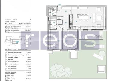 VANZARE 3 CAMERE | CURTE 88 MP | MOBILAT SI UTILAT LUX | STRAULESTI | - 35