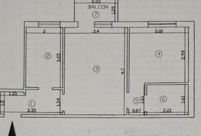 Zona Zimbru Dacia, apartament liber, 2 camere, 45mp, etaj 3 - 5