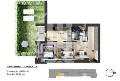 Garsonieră semidecomandată în Nord