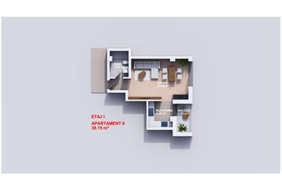 Apartament nou 38 mp, 1 camera, decomandat, de vanzare, Profi Visan, Cod 160089 - 5