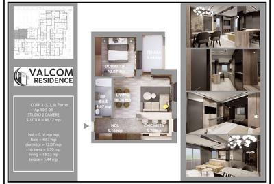 Valcom Residence Bartolomeu, Studio 2 camere, terasa 5.44 mp, Comision 0% - 5