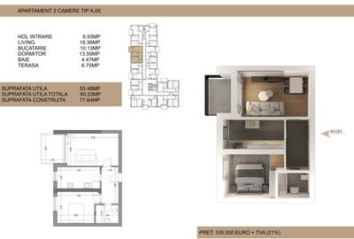 Apartament 2 camere Drumul Cooperativei, Bucuresti (102.000€ +TVA) - 4