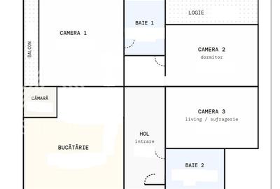 Apartament 3 camere, cart.Marasti, str.Cernei, 2 bai, 2 balcoane, decomandat - 12