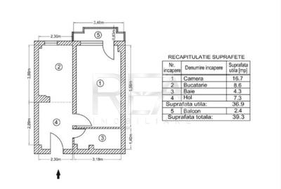 Garsonieră Parcul Tei, an 1988, 40 mp, anvelopat - 8