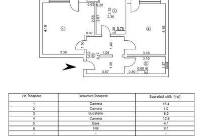 Apartament pe Est in etaj 1 la vanzare