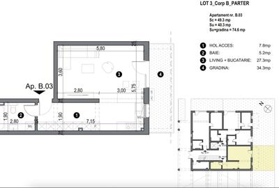 Apartment bloc nou cu curte de 34 mp - 1