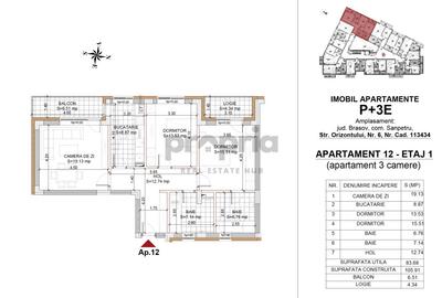84 MP UTILI  Ap 3 camere NR.34 + PARCARE INCLUSĂ-PREDARE FINISAT LA CHEIE - 4