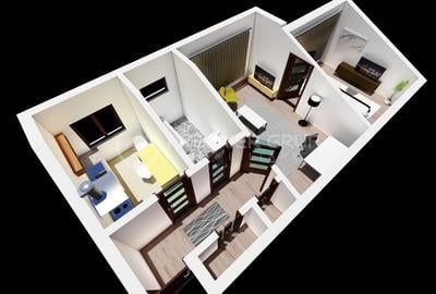 Etaj 2! Apartament 2 camere 50mp, Tudor Vladimirescu-Bucsinescu, CT - 3