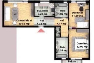 Apartament cu 3 camere de vânzare în Floresti - 8