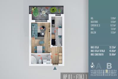 Garsonieră decomandată, Bloc nou Titan, incalzire pardoseala, Lângă STB și Parc - 16