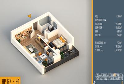 Apartament 2 camere | Tip studio - 2