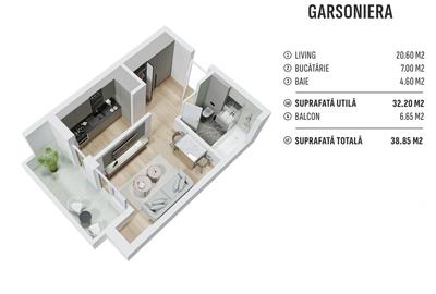 Metrou Leonida/Berceni - OFERTA FINAL AN Garsoniera decomandat in constructie