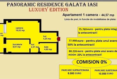 Apartament 1 camera de vanzare in Iasi, Galata, 44,57 mp, bloc nou - 2