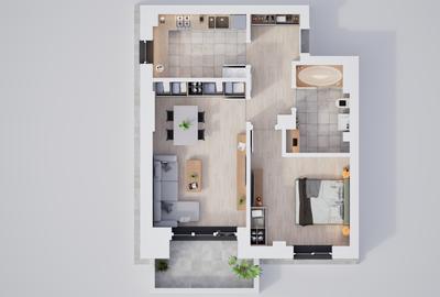 Apartament 2 camere, incalzire in pardoseala, ansamblu nou - 2