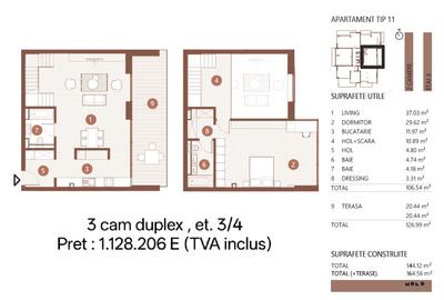 3 camere tip duplex | Terasa 20 mp | Floreasca | Cladire noua 2026 | Premium - 7