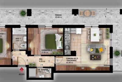 Apartament cu 3 camere decomandat în Theodor Pallady