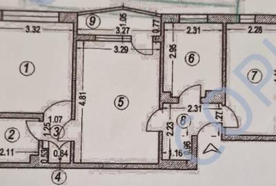 Apartament cu 3 camere semidecomandat în City Park Mall