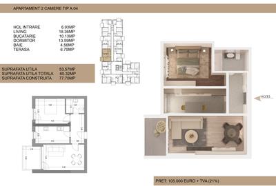Apartament 2 camere Drumul Cooperativei, Bucuresti (102.000€ +TVA) - 4