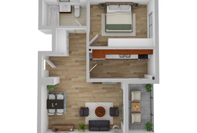 Apartament de 2 camere, 55,6 mp Andrei Muresanu SUD - 1