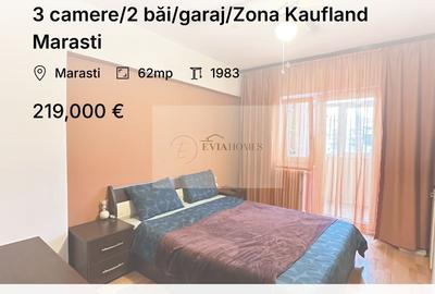 Apartament cu 3 camere decomandat, mobilat în Mărăști