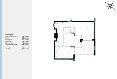 2 Camere + Loc Parcare | Prima Inchirirere | Vedere Lac Straulesti - 13