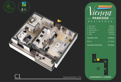 Apartament cu 2 camere de vanzare, ansamblu securizat,zona Grand Arena - 8