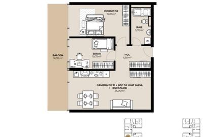 Apartament cu 3 camere semidecomandat în Gruia