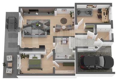 Pachet complet! Apartament spatios 68mp, cu 3 camere, dressing, garaj si gradina - 1