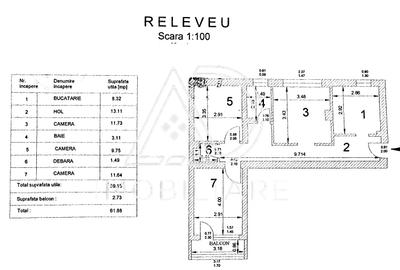 Apartament 3 camere de vânzare – Târgu Jiu, zona 8 Mai, Strada Energeticienilor - 9