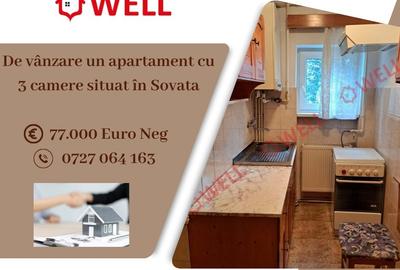 De vânzare un apartament cu 3 camere situat în Sovata