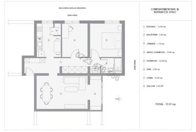 Apartament 3 camere | Proprietar | 70mp| Renovat & utilat complet 2025| Etaj 3/4 - 16