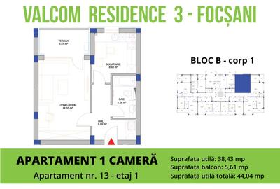 Garsoniera-Bloc Finalizat-60.500 € TVA inclus - 3
