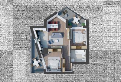 Apartament cu 3 camere semidecomandat, mobilat în Mihai Viteazul