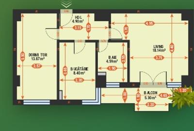 PF vand ap 2 cam  57,4 mp intabulat mobilat cu loc parcare subterana - 11